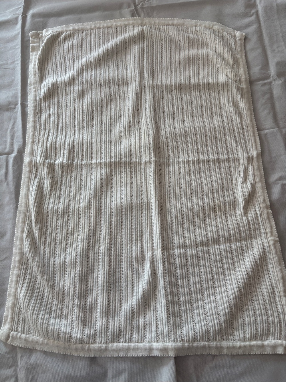Soft Ivory Knit Baby Blanket - Unbranded